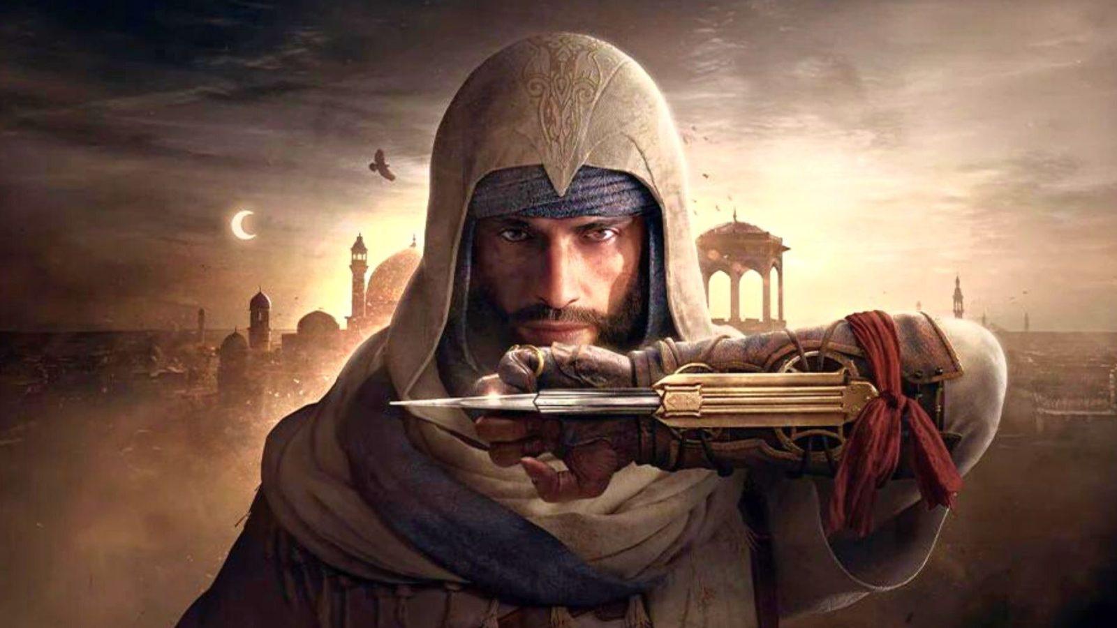 basim holding up weapon in assassin's creed mirage