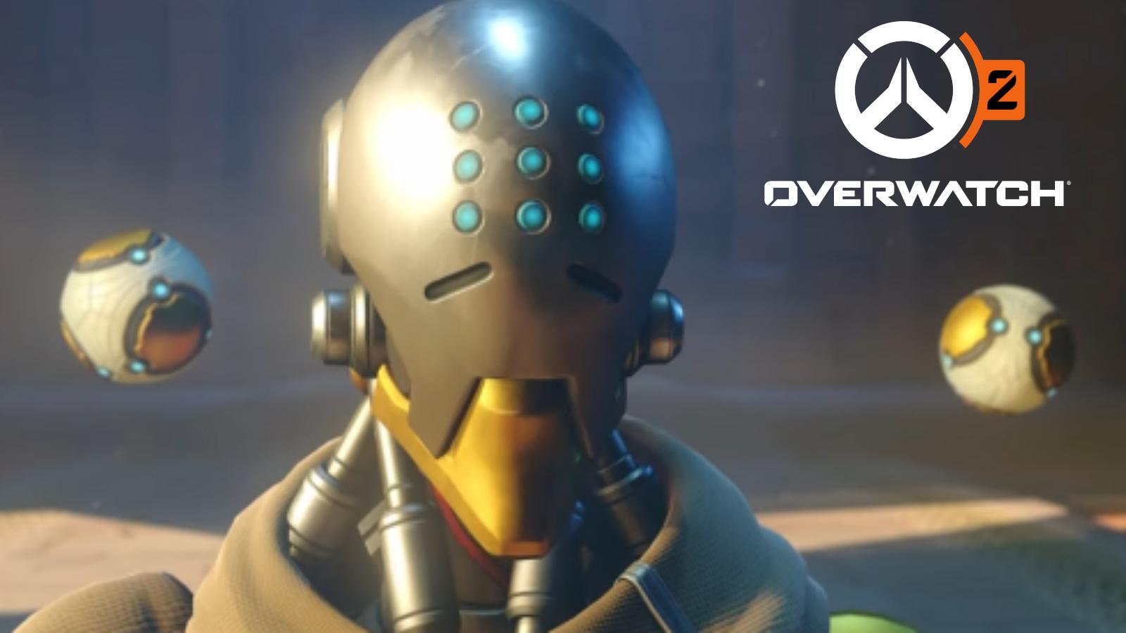 zenyatta next to overwatch 2 logo in invasion ending