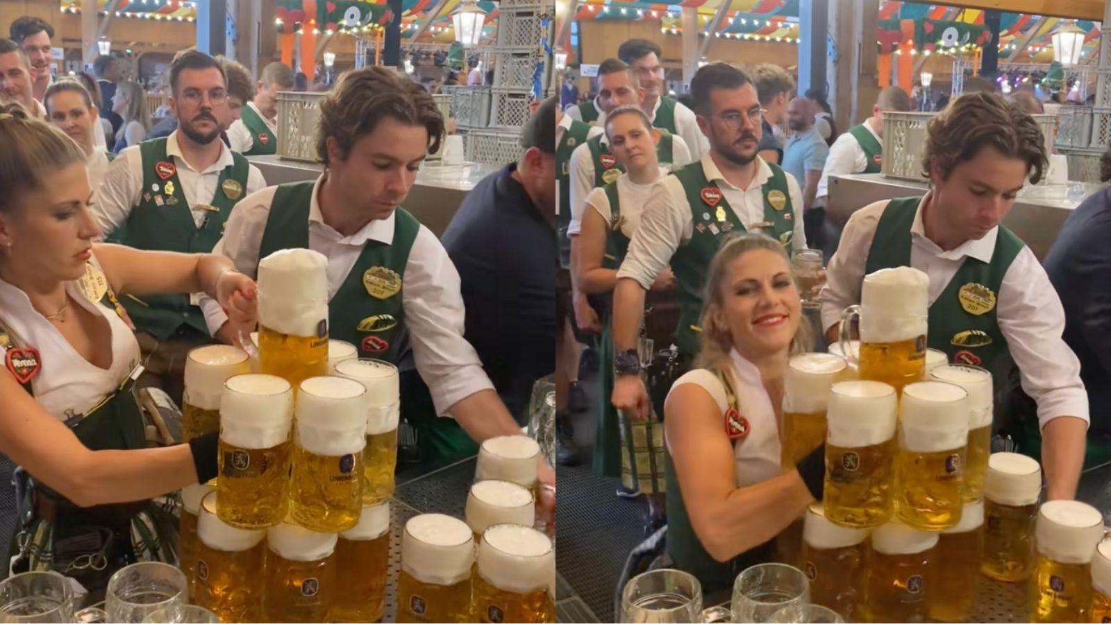 Oktoberfest waitress goes viral