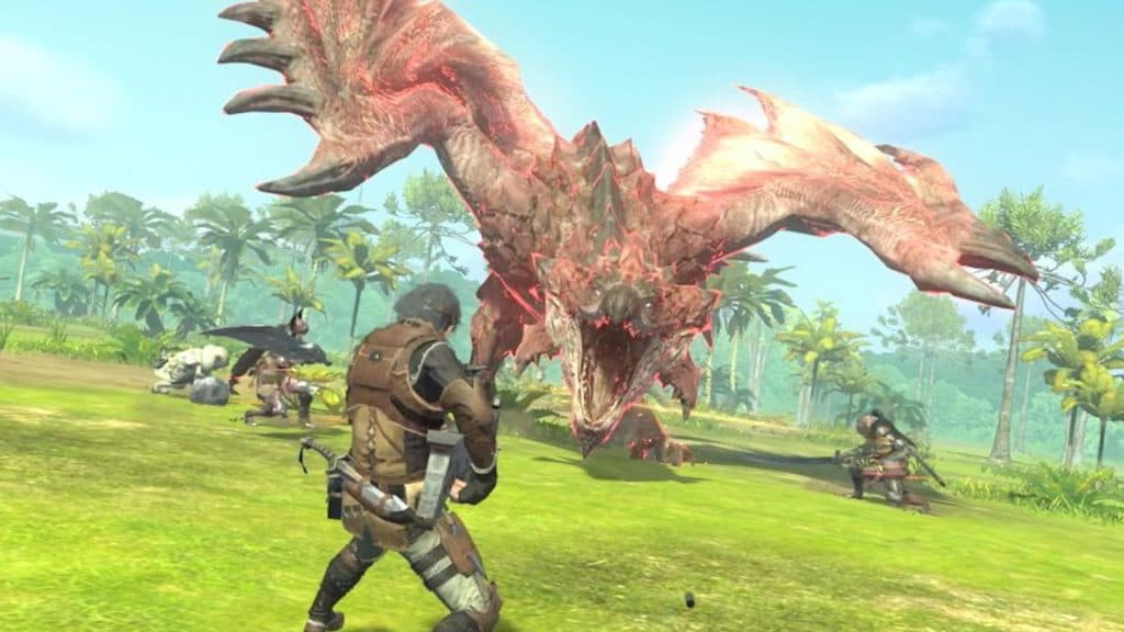 An image of combat in Monster Hunter World.