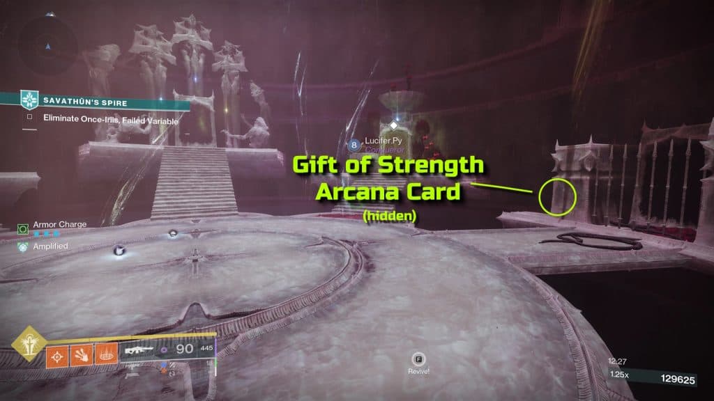 Gift of Strength minor Arcana Card location in Destiny 2's Savathun's Spire seasonal activity.