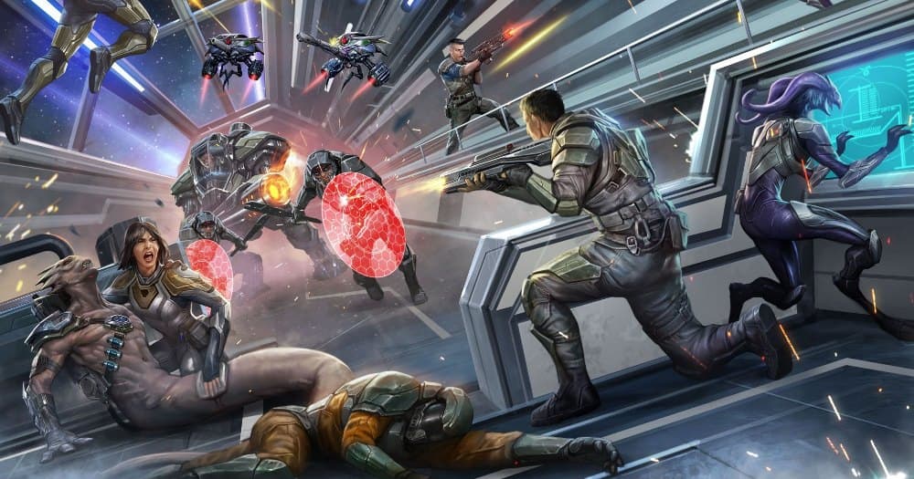 Mass Effect Style board game rogue angels Squad against imposing odds