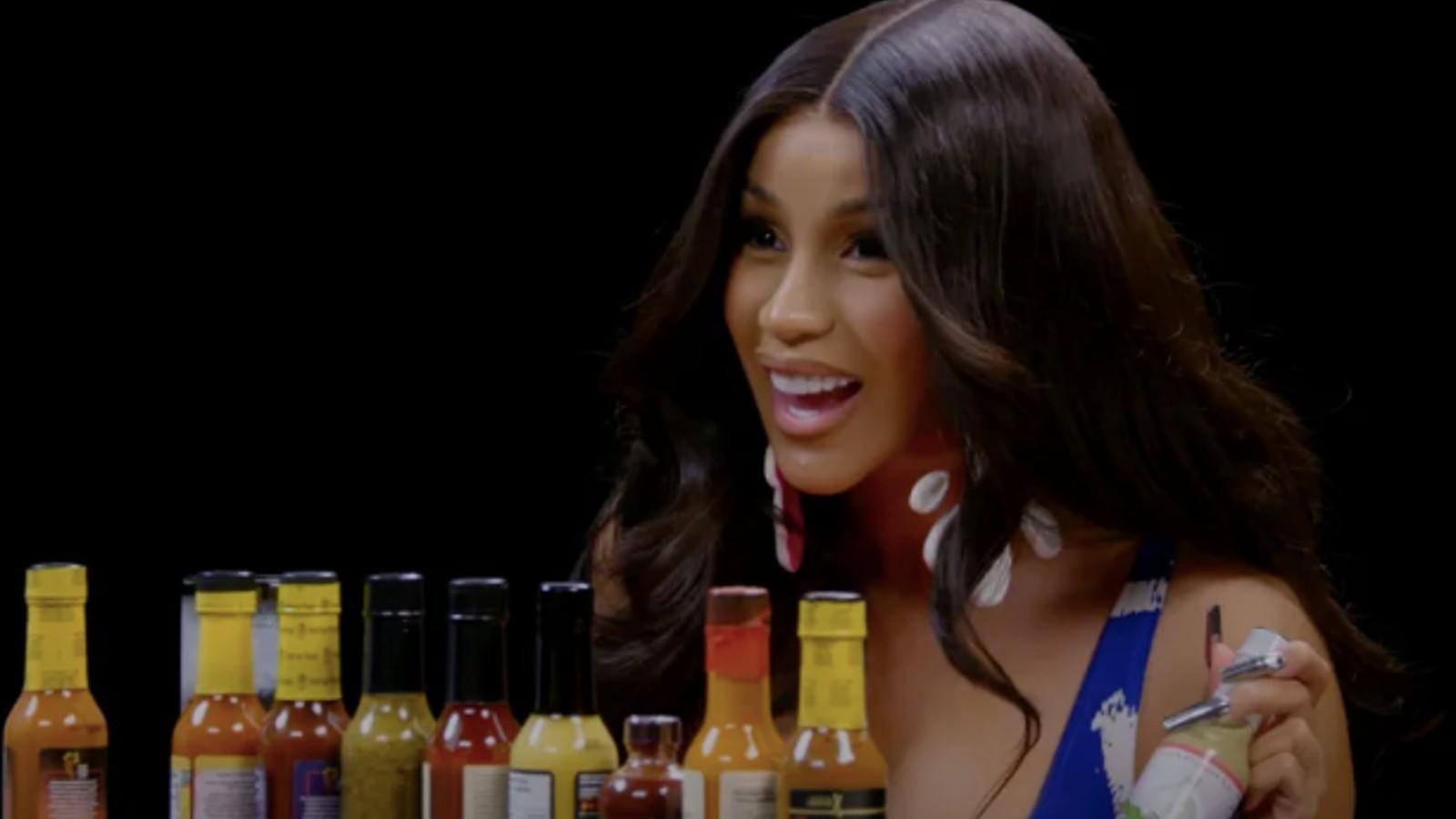 Cardi B appears on Hot Ones