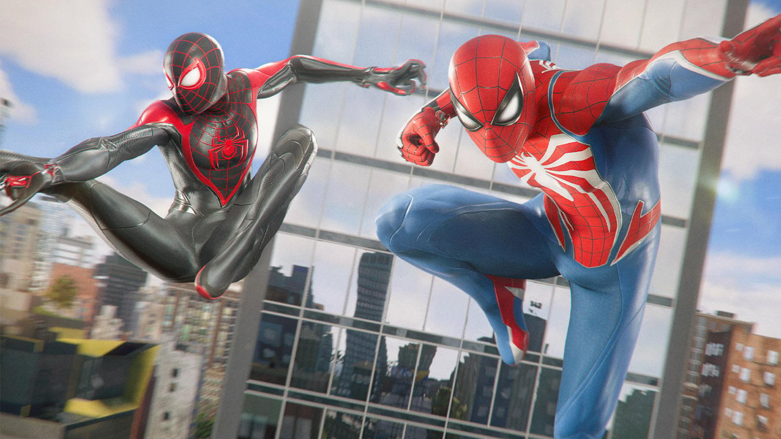Miles Morales and Peter Parker in Marvel's Spider-man 2