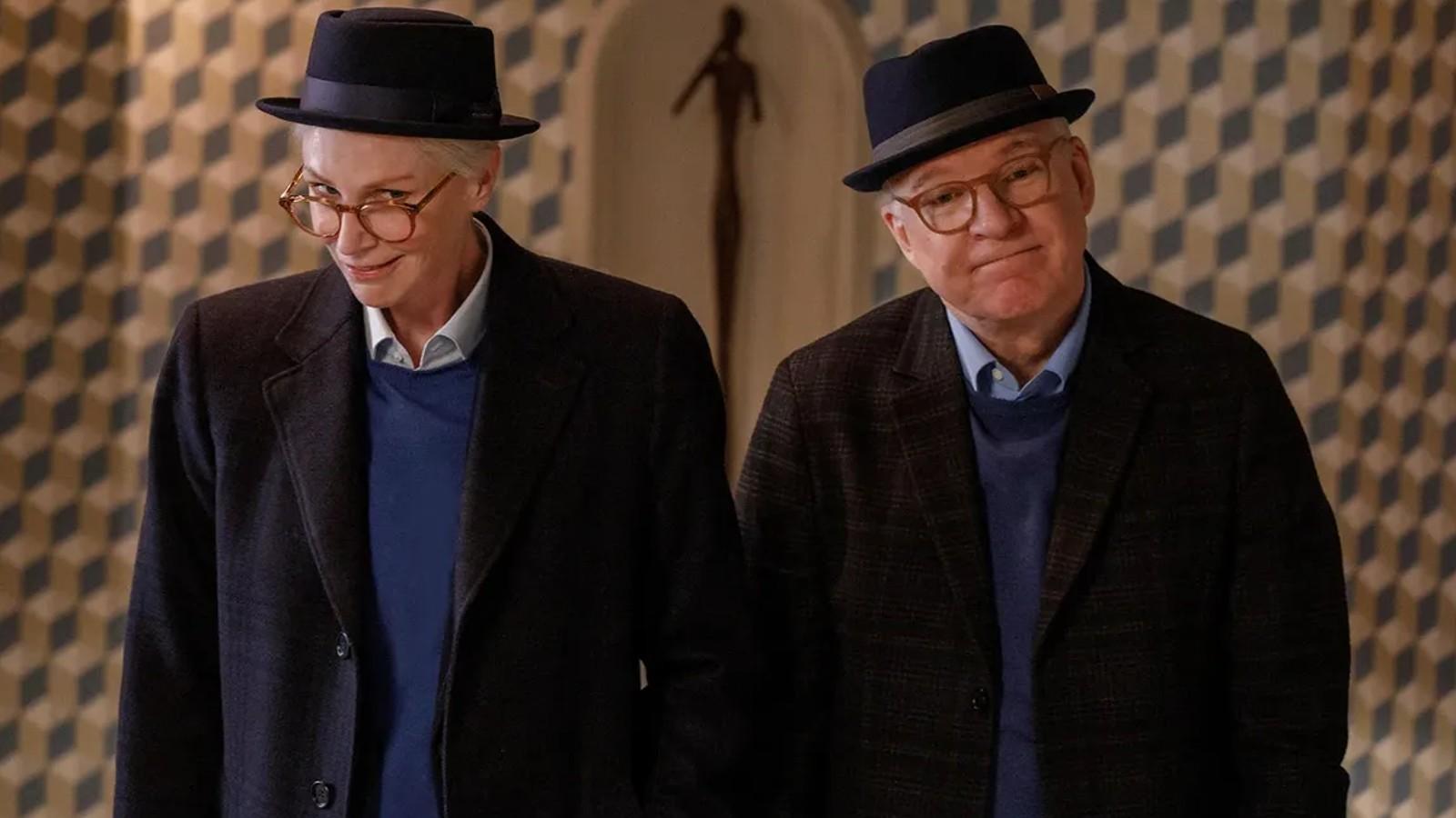 Jane Lynch and Steve Martin dressed the same in Only Murders in the Building.