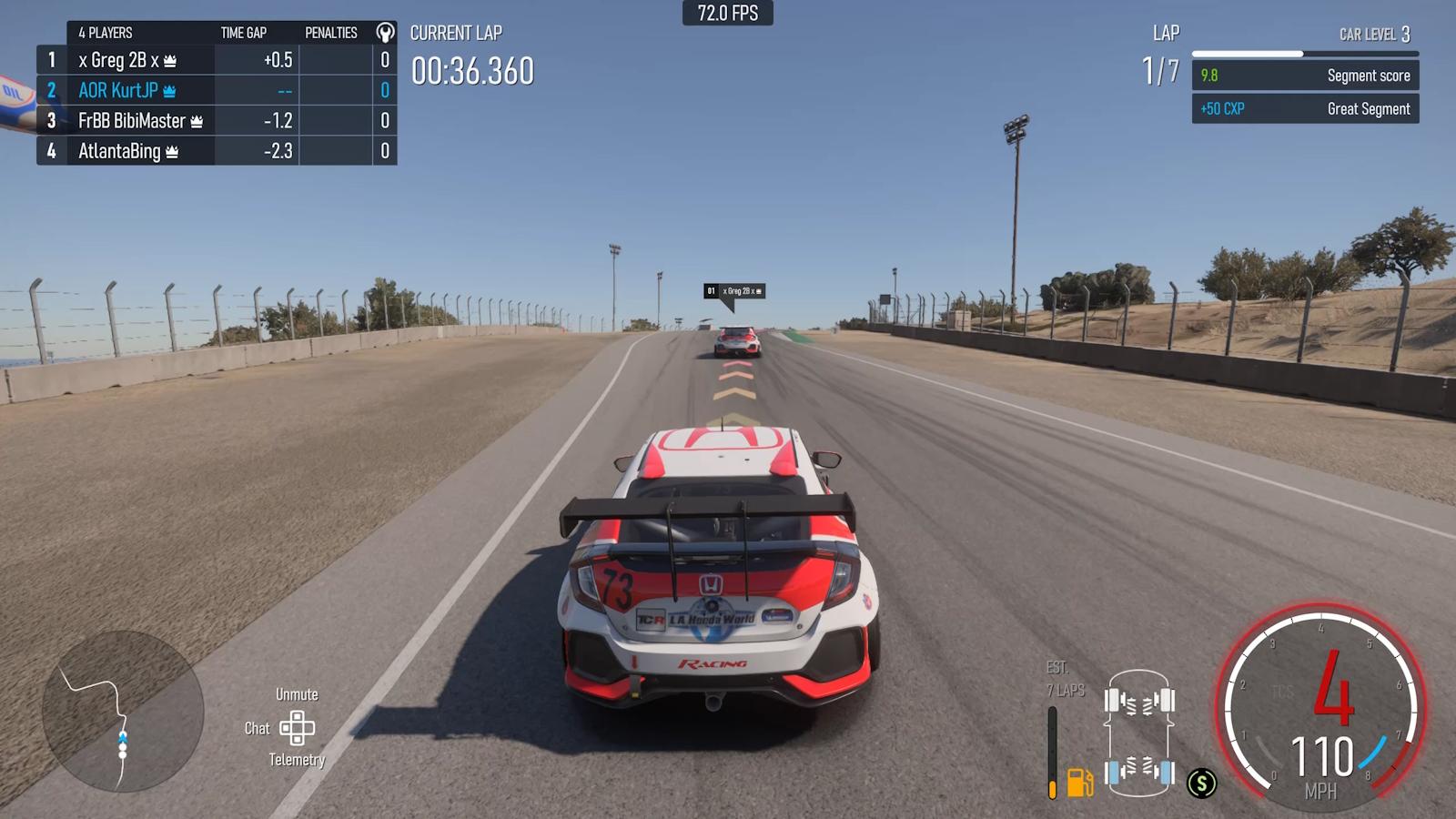 Forza Motorsport FPS cap in Featured Multiplayer.