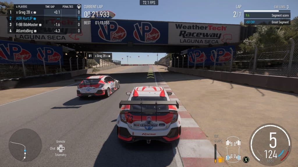Featured Multiplayer qualifier race in Forza Motorsport on Laguna Seca.