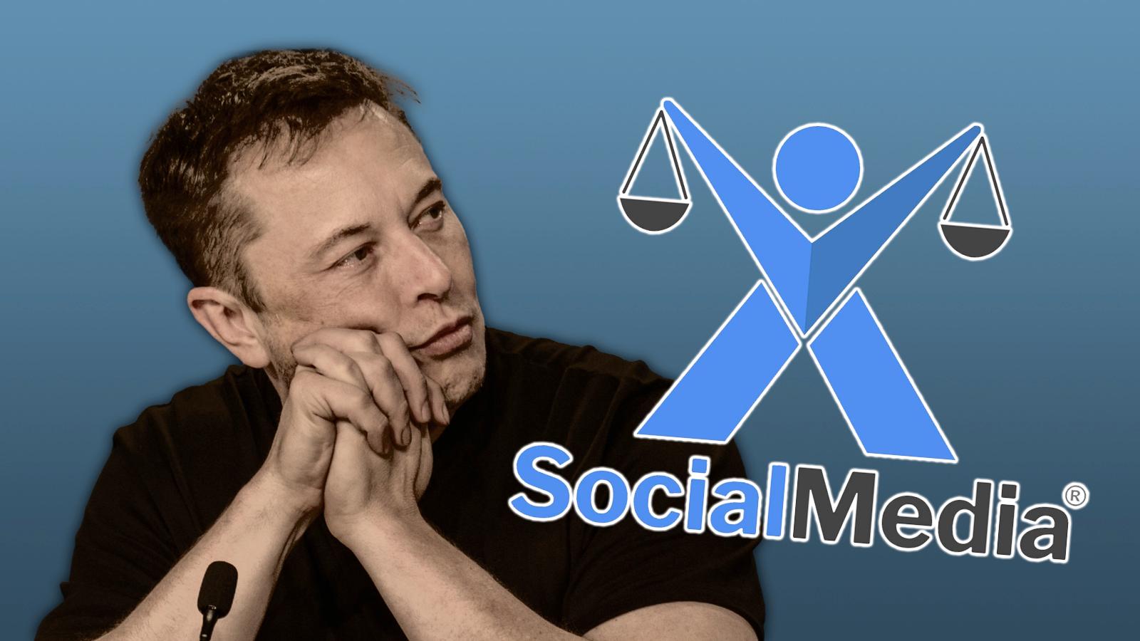 elon musk with the x social media logo