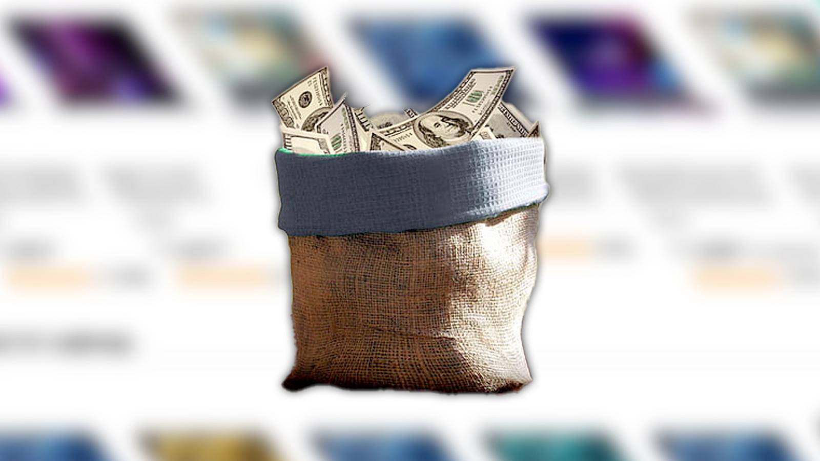sack of cash representing amazon