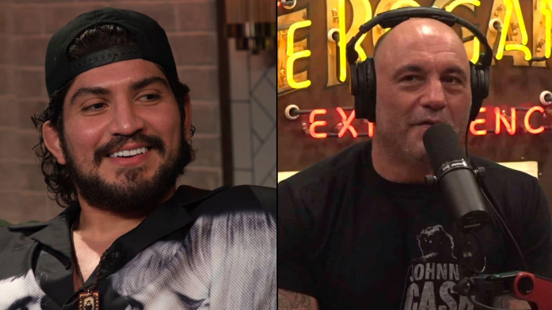Dilon Danis and Joe Rogan side-by-side on podcasts