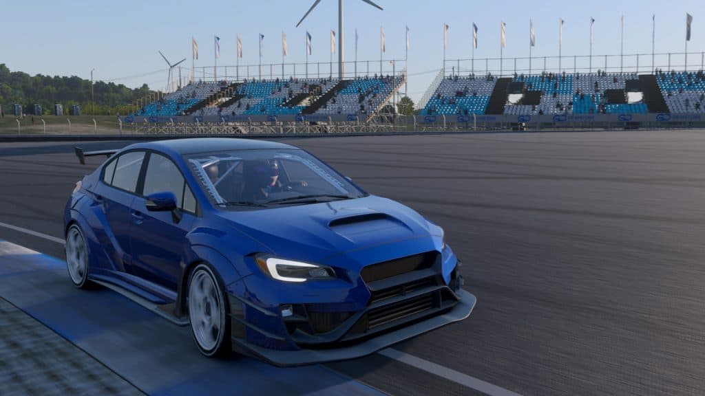 Upgraded Subaru WRX in Forza Motorsport.