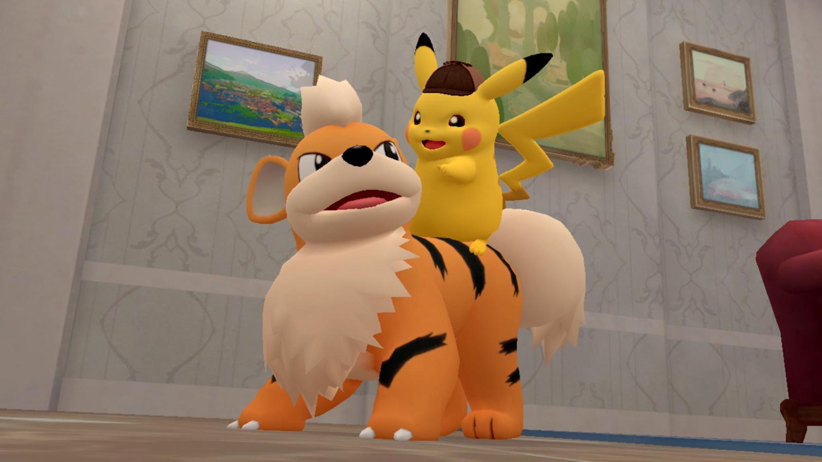 Growlithe and Pikachu in Detective Pikachu Returns
