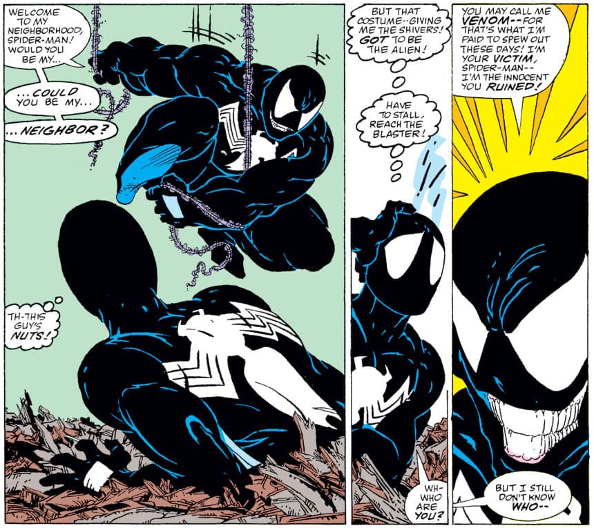 Spider-Man meets Venom in Amazing Spider-Man #300