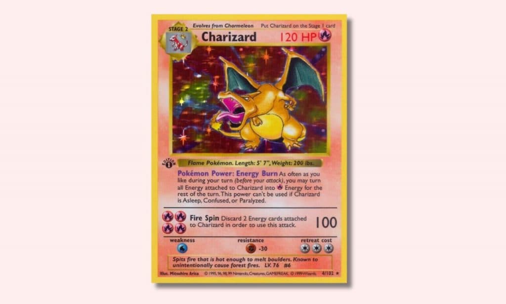 Base Set Charizard Pokemon card.