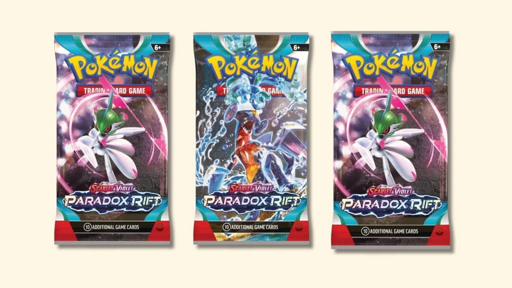 Paradox Rift Pokemon card booster packs.