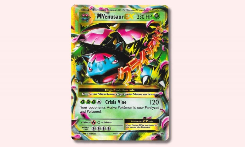 M-EX Venusaur Pokemon card.