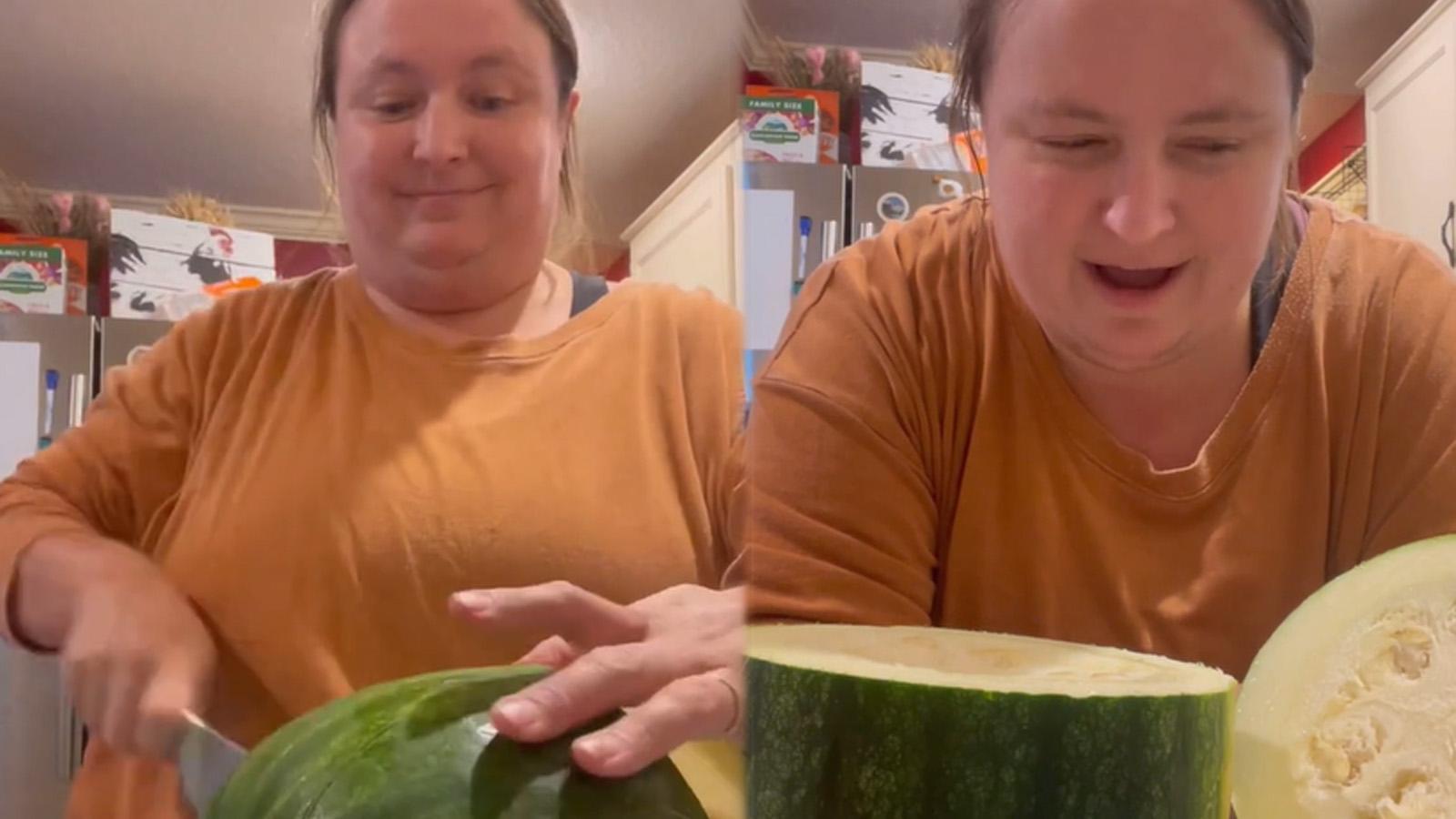 TikToker baffles internet after homegrown watermelon is revealed to be squash