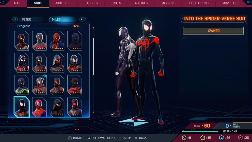 Into the spider-verse suit from Marvel's Spider-Man 2