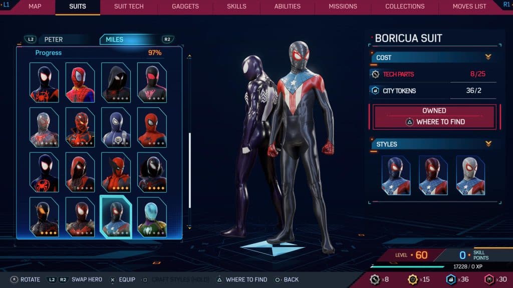 Boricua suit from Marvel's Spider-Man 2