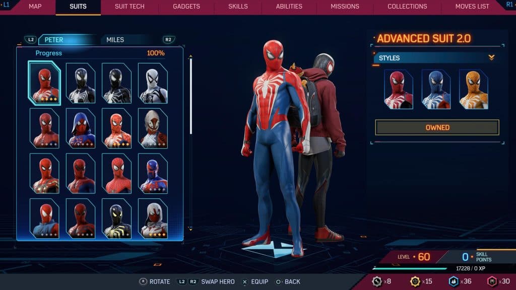 Advanced Suit 2.0 suit from Marvel's Spider-Man 2