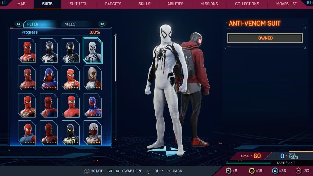 Anti-Venom suit from Marvel's Spider-Man 2