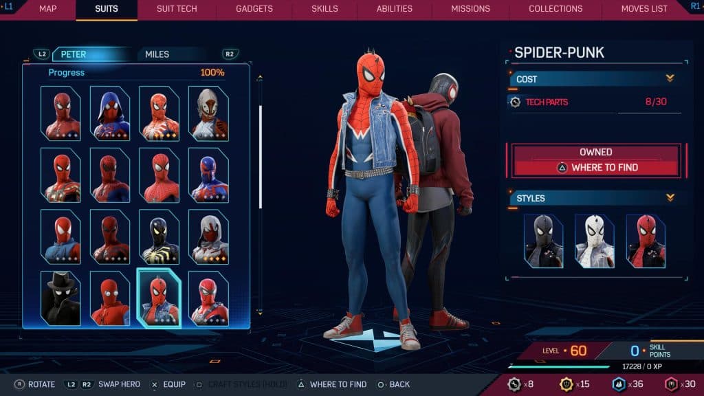Spider-Punk suit from Marvel's Spider-Man 2