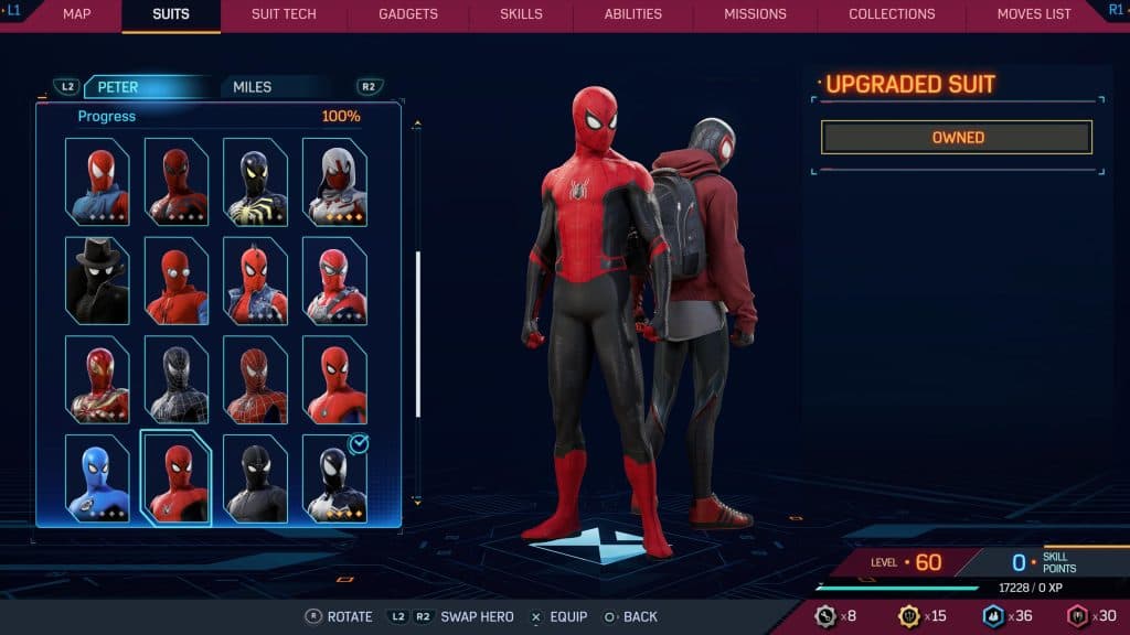 Upgraded suit from Marvel's Spider-Man 2