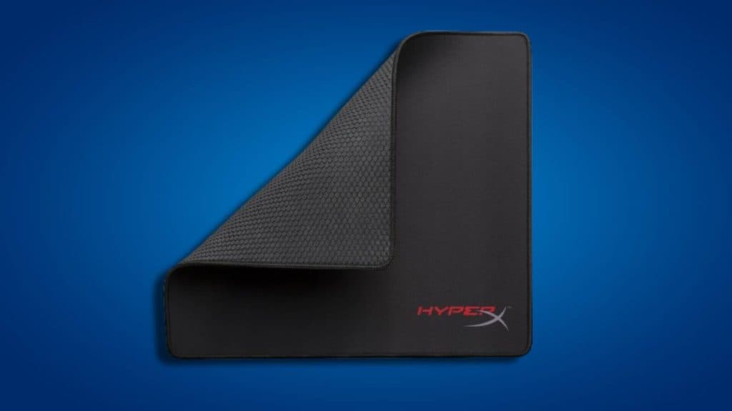 Image of the HyperX FURY S mousepad on a blue background.