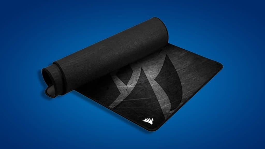 Image of the Corsair MM300 PRO mousepad on a blue background.