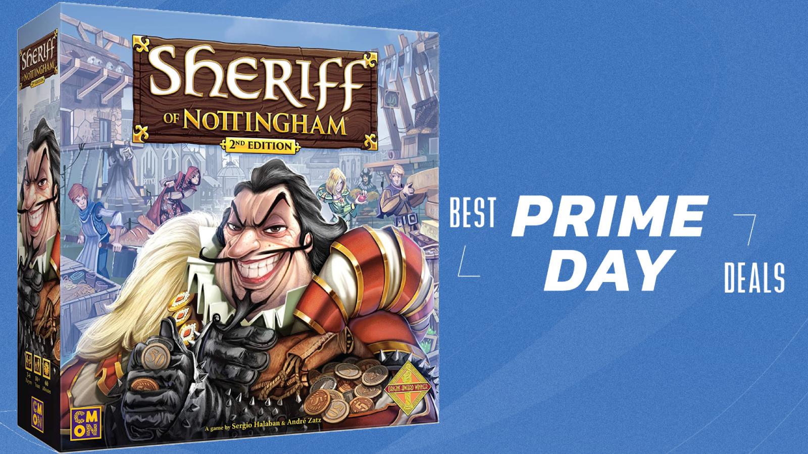 Sheriff of nottingham on a Blue Prime Day background