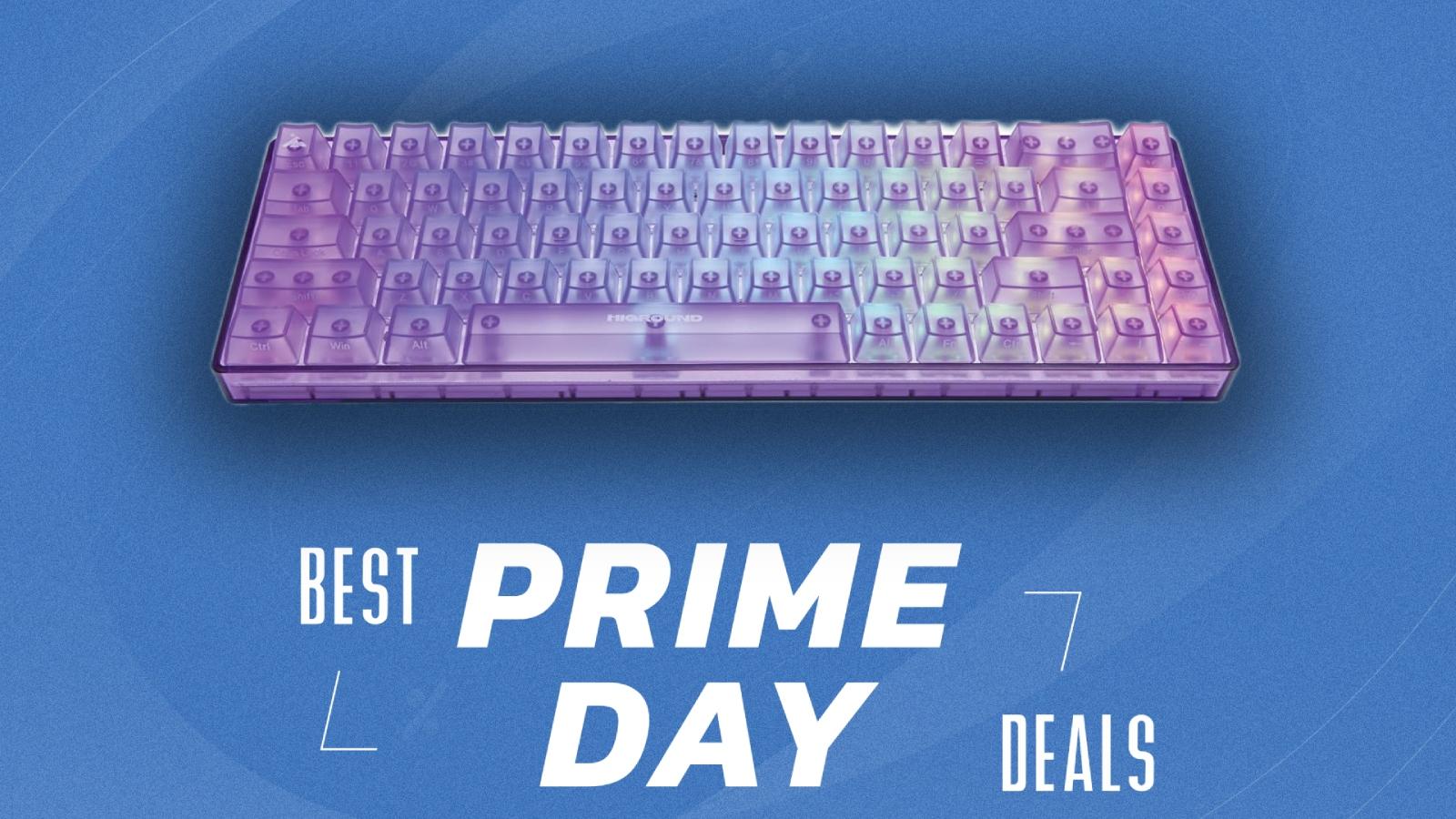 Higround Basecamp in purple on blue background with Prime Day deals lettering
