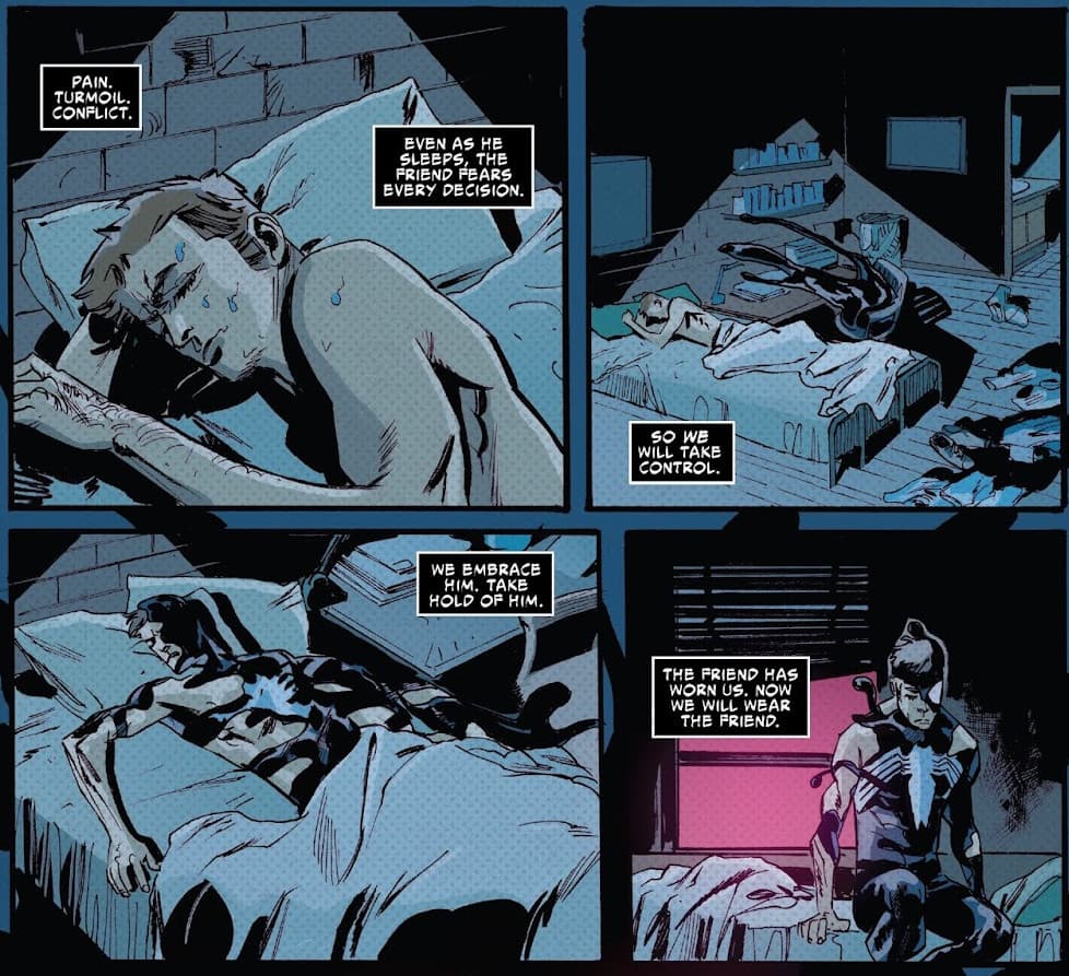 Spider-Man's black suit possesses him while he sleeps