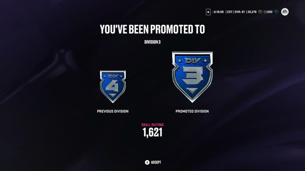 NHL 24 HUT Divisions promotion