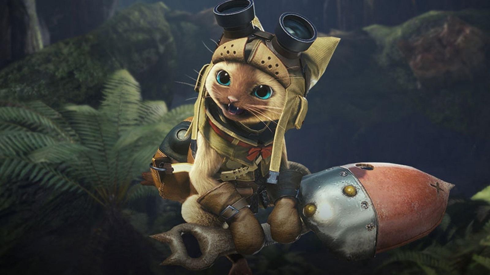 Monster Hunter Palico in a forest