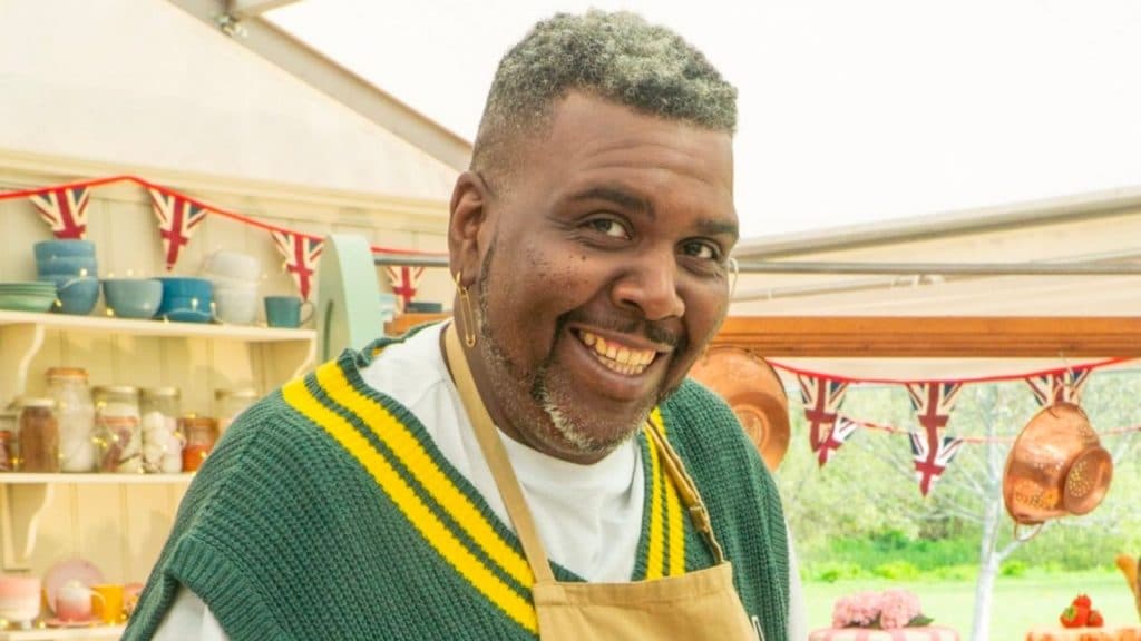 Amos on The Great British Bake Off