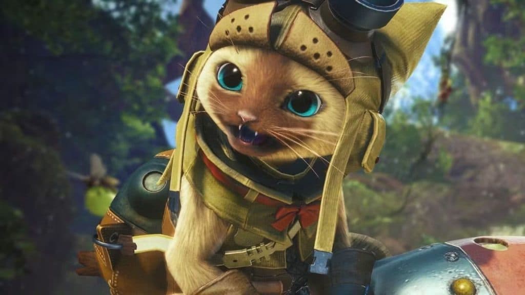 Palico in Monster Hunter wearing a hat