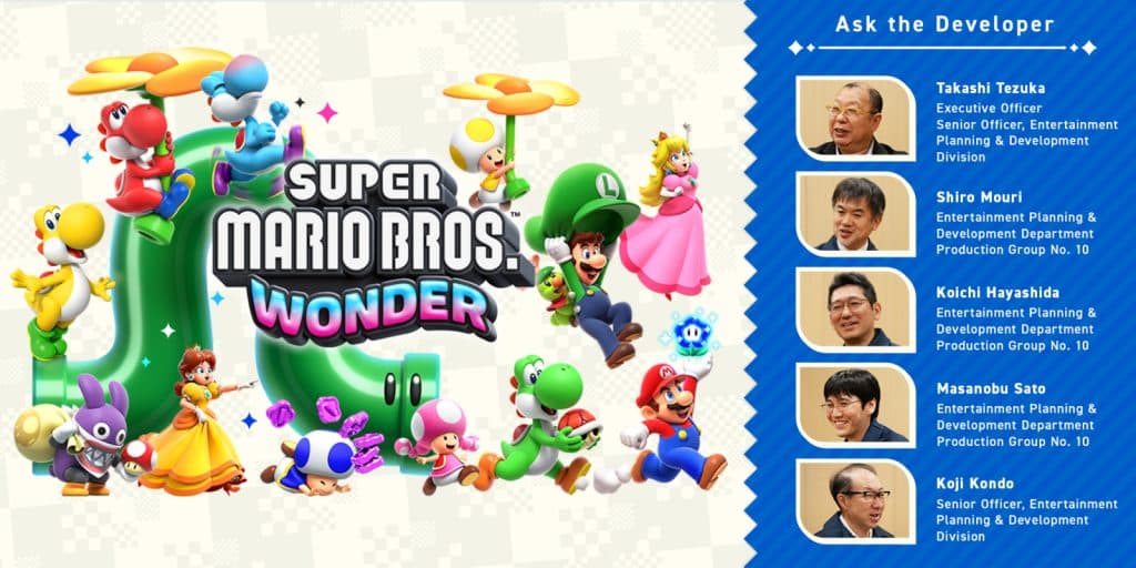Mario Wonder developers graphic