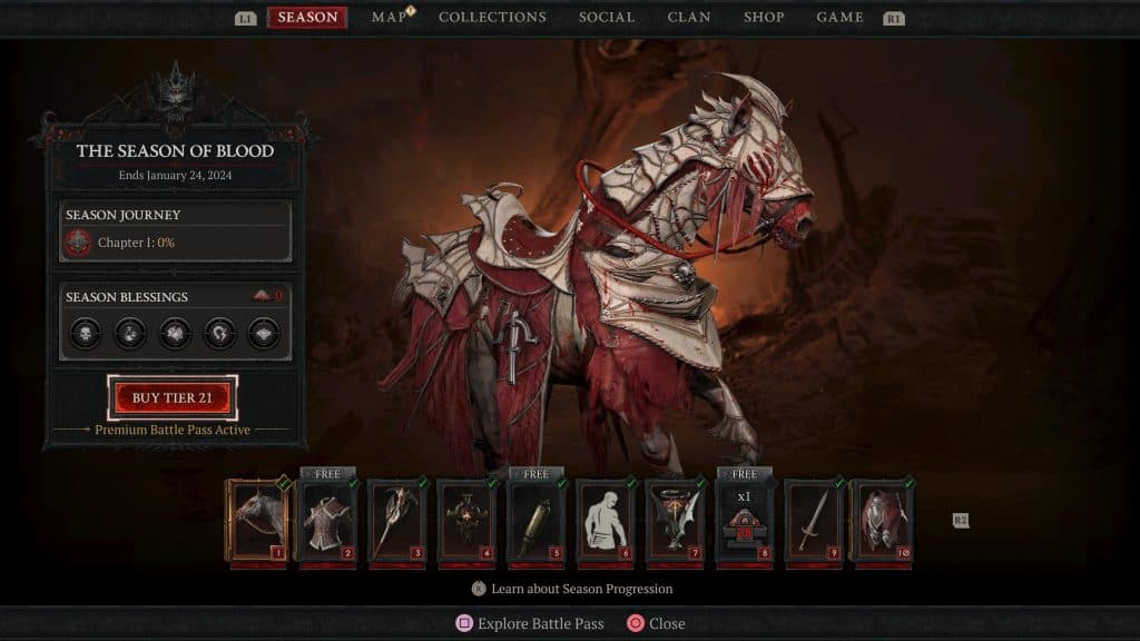 Diablo 4 Season 2 Battle Pass Tiers 1-10
