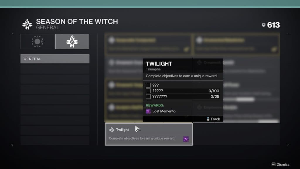 The Twilight triumph to unlock the Lost Memento in Destiny 2.