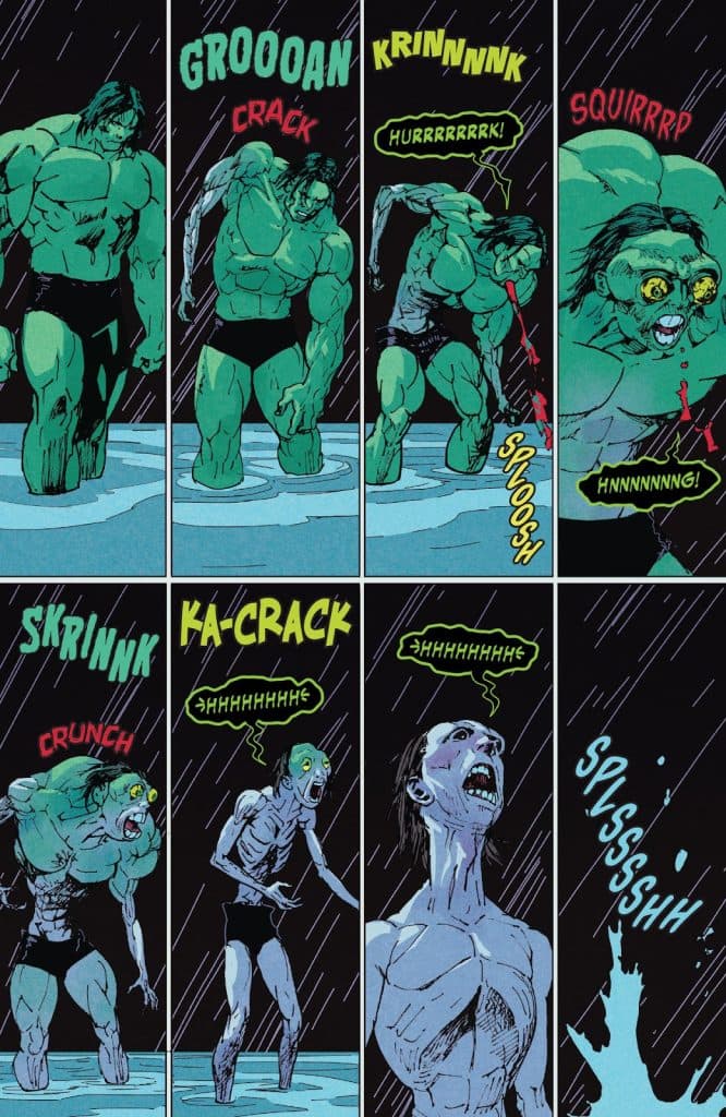 Incredible Hulk changes back into Bruce Banner