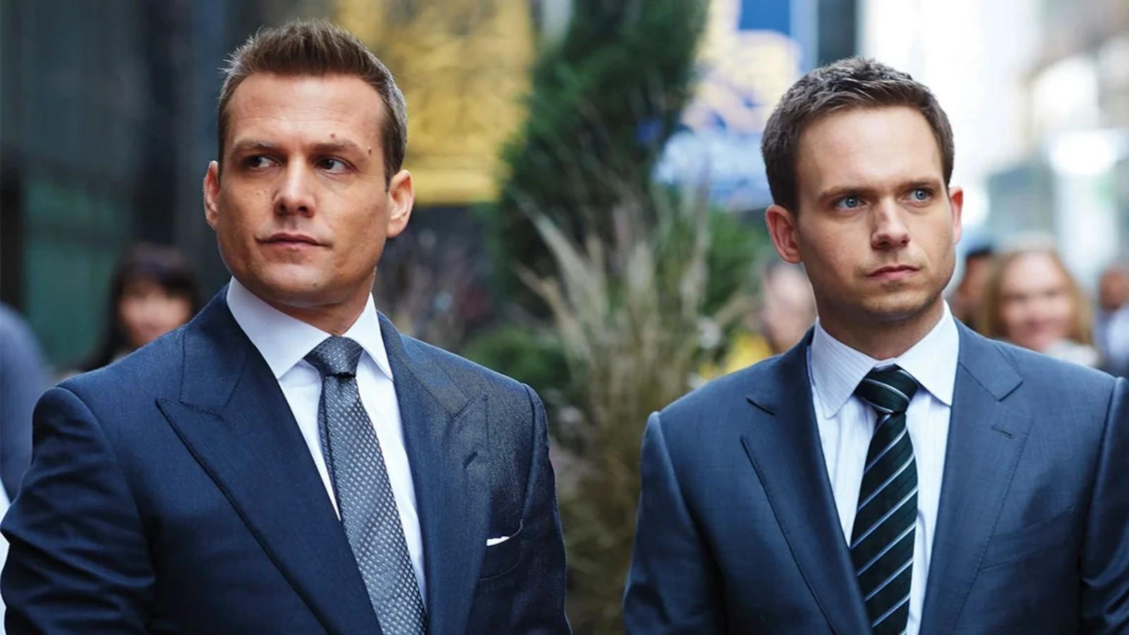 Gabriel Macht and Patrick J. Anderson as lawyers in Suits.