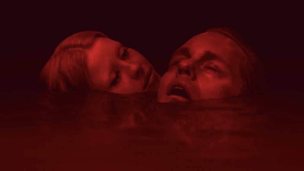 Mia Goth and Alexander Skarsgård in Infinity Pool