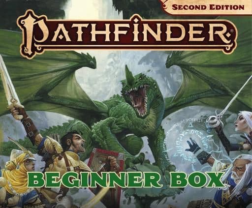 Pathfinder 2e Beginner box cover for humble bundle