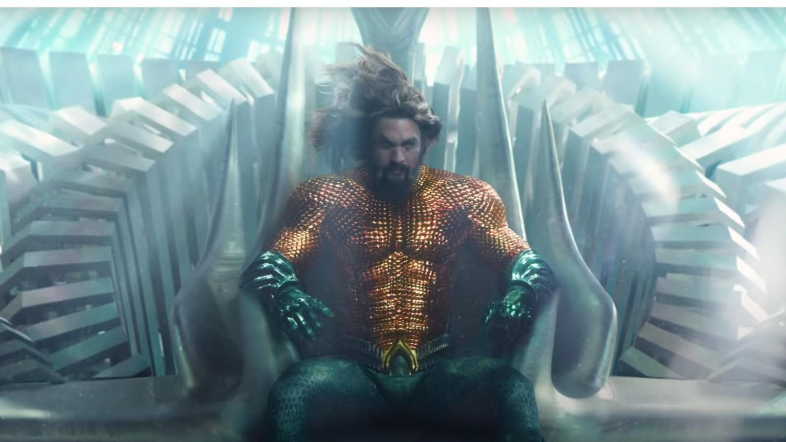 Jason Momoa underwater as Arthur Curry in the Aquaman franchise.