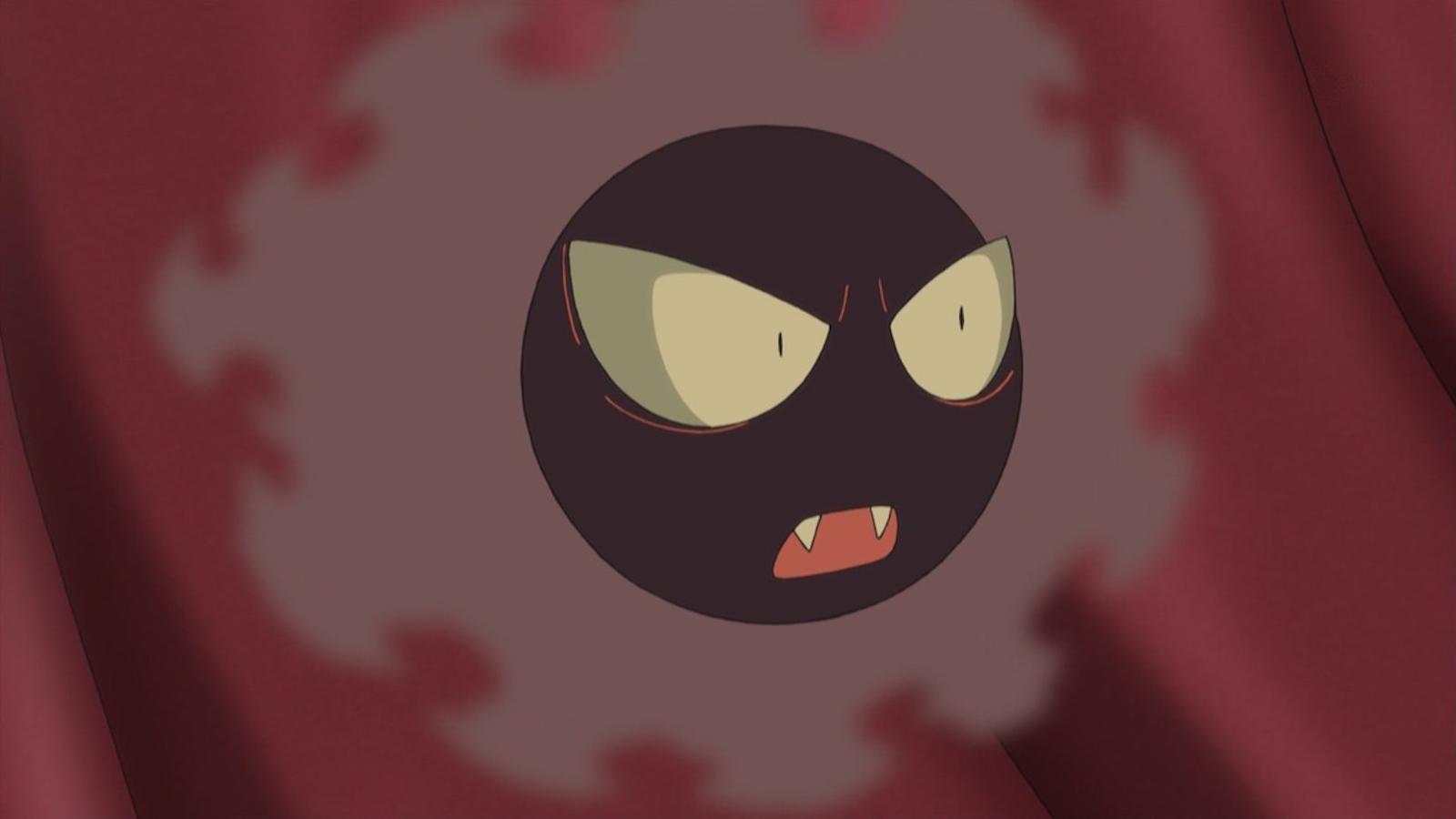 Gastly from Pokemon anime looking surpirsed.
