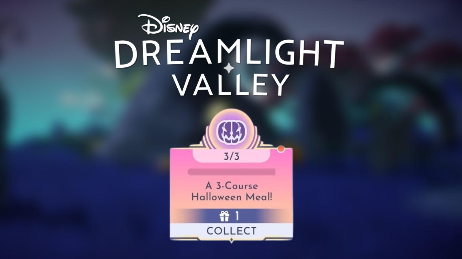 Disney Dreamlight Valley 3 course halloween meal