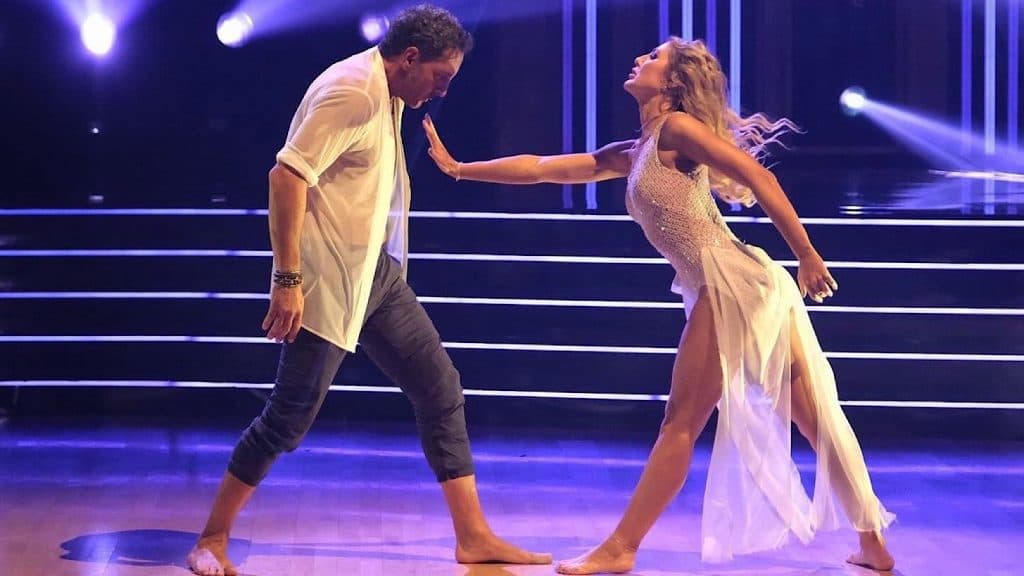 Mauricio Umansky and his partner Emma Slater performing during week six of DWTS.