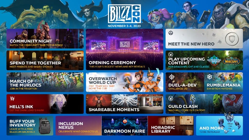 blizzcon 2023 list of events
