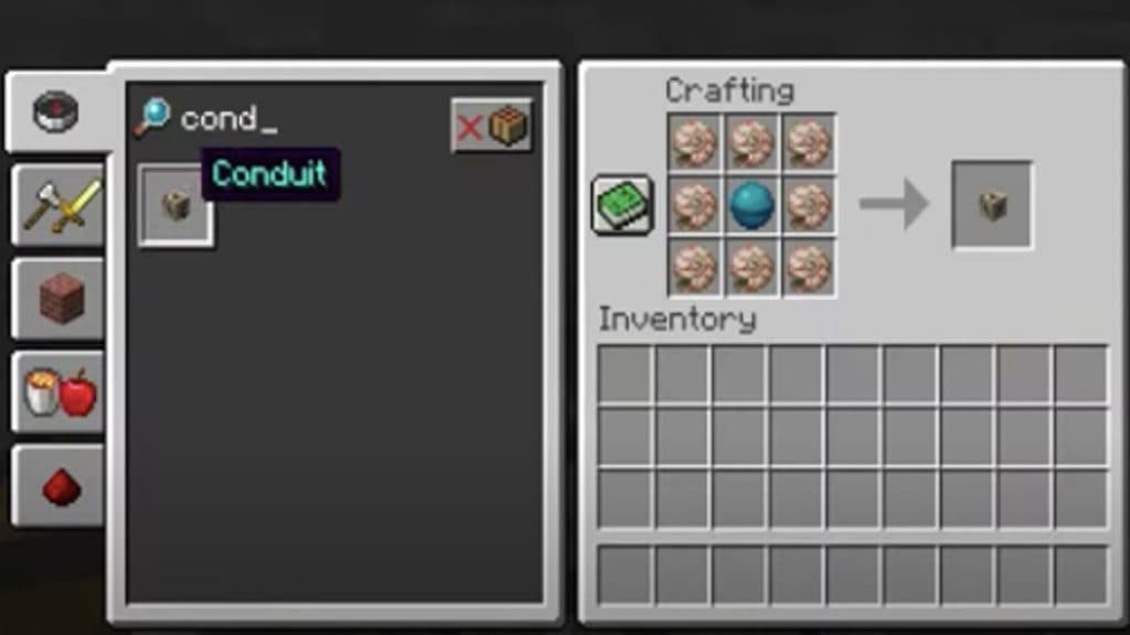 An image of the Heart of the Sea in a Minecraft inventory.