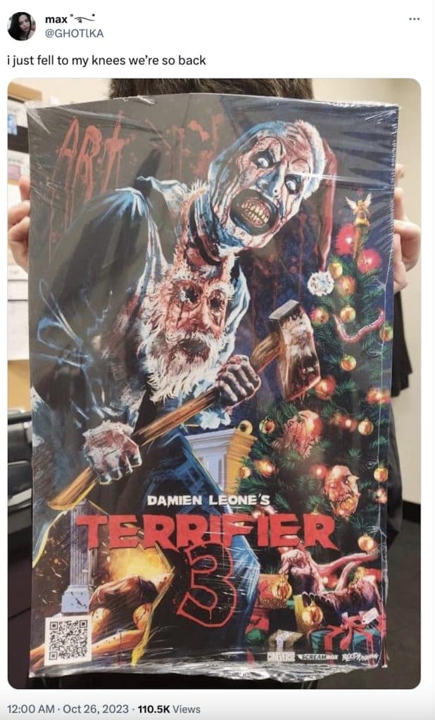 Alleged poster for Terrifier 3